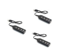 HEMOTON 3pcs Port Usb Hub Splitter Portable Usb Hub for Laptop Pc Multi Port Expander Style Adapter for Black