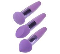 HEMOTON 3pcs Purple Mushroom Head Makeup Sponges Set Made of Latex, Compact and Suitable for Travel Use, Wet and Dry Dual-use Cosmetic Powder Applicators