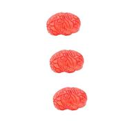 HEMOTON 3pcs Realistic Halloween Prop Human Brain Scary Fake Organ for Horror Haunted House Halloween Party Decorations Prank Cosplay Accessory Life Scary Props