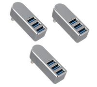 HEMOTON 3pcs Rotatable Usb Hub Usb for Keyboard Mouse Camera Portable Multi-port Splitter for Phone and Laptop