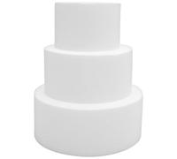 Hemoton 3pcs Round Cake Dummies,Fake Cake Dummy Foam Models Set Birthday Wedding Display Arts for Decorating, Practicing, Display, DIY Arts & Crafts, 4/6/8 Inch