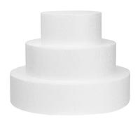 Hemoton 3pcs Round Foam Cake Dummies Polystyrene Foam Cake Forms Mould for Cake Decorating Wedding Display 10cm 15cm 20cm