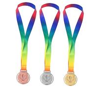 HEMOTON 3pcs Trophy Pattern Medals Gold Silver Bronze Winner Medals for Sports Competitions Award Ceremonies and School Events Lightweight Design for Easy Carrying