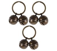 HEMOTON 3pcs Vintage Copper Pet Tracking Bells for Cats and Dogs, Mini Loud Collar Charms with Antique Green Patina, Suitable for Outdoor Walking and Training
