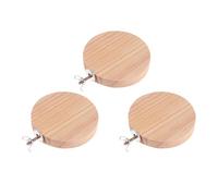 HEMOTON 3pcs Wooden Pet Platform for Small Animals and Rats, round Shaped Beige Springboard Cage Accessory for Relax and Cage Installation in Pet House