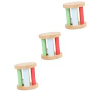 HEMOTON 3pcs Wooden Roller Montessori for Boy Girl Educational Grasping Instrument Developmental Plaything for Newborns Promotes Hearing and Motor Skills