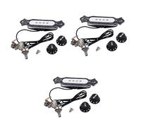 HEMOTON 3sets Electric Guitar Soundhole Pickup Pre- Volume Tone Control Knob Gmb333 Guitar Accessory 4string*3