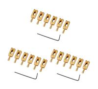 HEMOTON 3sets Gaq13 Brass Compensated Bridge Saddles Guitar Bass Parts Intonation Enhancer 6pcs*3