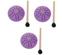 HEMOTON 3sets Mini Tongue Drum Percussion Instrument Set Drumsticks Lavender Hand Steel Drum for Beginners Boys and Girls and Yoga Enthusiasts for Music