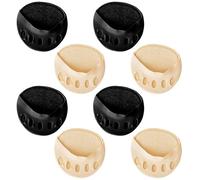 HEMOTON 4 Pairs Toeless Half Socks for Women, Breathable Invisible Toe Topper Liner Socks High Heel Cushion, Skin and Black Colors, Anti-Slip Front Sole Pads for Sandals