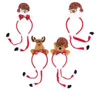 HEMOTON 4 Pcs Decorative Christmas Headband Snowman Reindeer Bear Santa