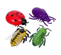 HEMOTON 4 Pcs Electric Moving Bugs for Cats Realistic Simulation Insect with Auto Walking Function Battery Operated Interactive Nano Bug for Small Pets Mixed Styles