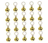 HEMOTON 40 pcs DIY Copper Bells Gold Metal Loose Beads for Pet Collars Christmas Hanging Decor Festival Party Ornaments Lightweight Jingle Charms for Cats and Dogs