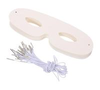 HEMOTON 40pcs Face Masks DIY White Plain Paper Masks with Elastic Straps for Birthday Parties Festivals Family Craft Painting Activity