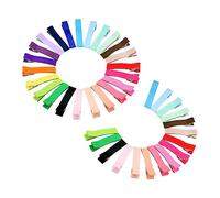 HEMOTON 40pcs Hair Barrettes Grosgrain Ribbon Lined Metal Clips for Boy Girl Mixed Colors Boutique Hair Accessories for Styling and Decorating