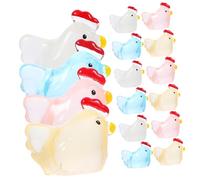 HEMOTON 48pcs Miniature Chick Figurines Cute Resin Chicken Statues for Garden Decoration Tiny Animal Ornaments White Light Orange Durable Lightweight Miniature Decor