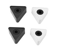 HEMOTON 4pcs Abs Triangle Microphone Flag Station, Portable Microphone Accessories with Large Logo Display, Sturdy Interview Mic Mark for Reporters and Interviewers