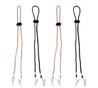 HEMOTON 4pcs Adjustable Napkin Clips Chain for Cafes and Restaurants Polyester Napkin Holder with Secure Grip and Protect Clothing from Food Splashes Black and Yellow