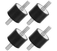 HEMOTON 4pcs Anti-Vibration Rubber Shock Absorber Mounts with Double Screw Studs for Car and Boat Axles, Wear-Resistant Cylindrical Silent Blocks Suitable for Marine and Automotive Use
