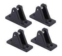 HEMOTON 4pcs Black Deck Hinges Sunshade Accessories Flat Mount Boating Equipment with Stainless Steel Screws for Canopy Installation