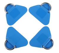 HEMOTON 4pcs Blue Triangle D-ring Hooks Pvc Patch for Inflatable Surfboard Kayak Paddle Board Accessories with Stainless Steel Cord Holder for Water Sports Equipment