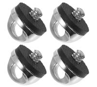 HEMOTON 4pcs Camera Neck Strap Screw Holder 1/4 Inch D Ring Silver Zinc | Silicone Sleeve, Quick Release Fixing Set, for Photography Sessions and Street Use, Fits Cameras