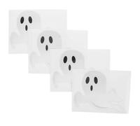 HEMOTON 4pcs Car Window Stickers Halloween Ghost Decals for Glass and Car Windows White Sticker Weather-Resistant Universal Fit Easy Installation Removable for Halloween Holiday Decor