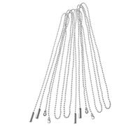 HEMOTON 4pcs Ceiling Fan Pull Chain Extender for Fan Lamp, Easy Install | Metal Silver Finish, Quick Replacement, Indoor Lighting Control, Suited to Bedside Lamp and Toilet Use