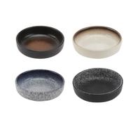 HEMOTON 4pcs Ceramic Dip Bowls Set Ceramic Saucers Plates Sushi Plate Soy Sauce Dish Appetizer Dipping Bowls Bulk Asian Sauce Bowls for Ketchup, BBQ, Condiments, Appetizer