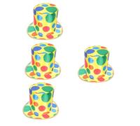 HEMOTON 4pcs Clown Hat Clown Stage Hat Mens Caps and s Funny s Headwear Circus Party s Parade Circus Wn Bowler Cosplay Wizard Derby Polyester