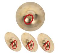 HEMOTON 4pcs Copper Finger Cymbals for Handheld Musical Instruments Orff Method Educational Percussion with Clear Sound for Rhythm and Teamwork Development