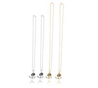 HEMOTON 4pcs Creative Funny Doodle Necklace for Men and Women Stainless Steel Pendant Jewelry with Cool Middle Finger Design Unique and Party Accessory