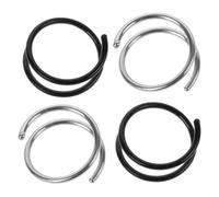 HEMOTON 4pcs Double Spiral Nose Rings Stainless Steel Non-piercing Clip Hoop Jewelry for Women Comfortable Creative Design Fashion Accessory Gift for Christmas Birthday Anniversary