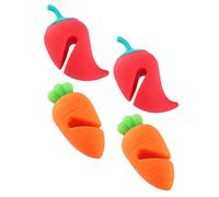 HEMOTON 4Pcs Elevated lid to Prevent spillage Silicone lid Lifters Pot Boil Over Preventer pan Holder can Cover Microwave Stand Overflow Preventing Gadget Silica Gel Fixture Foldable