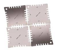 HEMOTON 4pcs Guitar Radius Gauge Set Professional Stainless Steel Fretboard Ruler Tools for Accurate String Action Measurement Compatible Bass and Acoustic Guitars