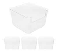 HEMOTON 4Pcs Hamster Sand Bath Box Plastic Small Animal Toilet Tray for Hamsters Mice Guinea Pigs Digging Container Pet Bathroom Accessories