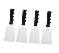 HEMOTON 4pcs Handheld Cow Bells for Sporting Events Cheering Percussion Instruments for Football Soccer and Parties Ergonomic Design for and Team Spirit