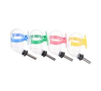 HEMOTON 4pcs Hanging Water Bottle for Hamsters and Small Pets Transparent Water Dispenser with Stainless Steel Ball Nozzle Easy to Clean Pet Cages in Multiple Colors