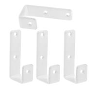 HEMOTON 4pcs Heavy Duty White Iron J Hook for Bunk Bed Ladder, Multifunctional Safety Bracket with 25mm Coated Design, Tool Hook for Hanging and Organising in Bedroom or Garage