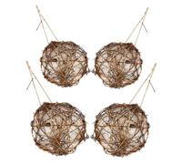 HEMOTON 4pcs Hummingbird Nest Builder Balls Refillable Bird Nesting Materials Kit for Hummingbirds Parrots and Finches Creative Garden Decor and Watching