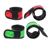 HEMOTON 4Pcs LED Horse Ankle Band Set Red and Green Light, Equine Leg Wrap Straps for Night Riding Safety, Horse Compression Ankle Support and Riding Supplies