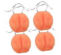 HEMOTON 4pcs Lightweight Prank Props Fake Buttocks for Halloween Party Cosplay Soft Elastic Simulation Booty with Realistic Details Portable Novelty Trick Accessory for Indoor and Outdoor