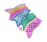HEMOTON 4pcs Mermaid Shape Ice Lolly Sleeves Made of Neoprene Reusable Ice Pop Holders with Assorted Colours Fit Most Store-Bought Candy Bars Yogurt Bars for Home and Outdoor Random Color