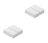 HEMOTON 4pcs Metal Double Coil Pickup Cover for Electric Guitar Chrome Plated Accessory