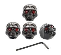 HEMOTON 4pcs Metal Skull Head Electric Guitar Knob Caps for Tone Volume Control Bass Guitar Knobs and Guitar Modifications