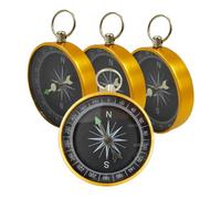 HEMOTON 4Pcs Mini Keychain Compass Durable Outdoor Camping Compass for Hiking Survival Navigation Compact Key Ring Accessory for Easy Carrying