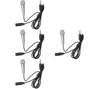 HEMOTON 4pcs Mini Microphone for Phone Portable Vocal Recording Device Lightweight Compatible Smartphones and Laptops Easy Plug Play Design