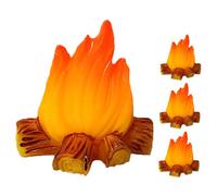 HEMOTON 4pcs Miniature Campfire Model Fire Pit Resin Fake Logs Pretend Campfire Accessories for Dollhouse Decoration and Bonfire Night Play