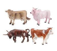 HEMOTON 4pcs Miniature Cow Ornaments Realistic Plastic Cow Models for Home Decor Bonsai and Desktop for Garden