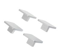 HEMOTON 4pcs Modern European Style Aluminum Cabinet Door Pulls and Drawer Handles in Silver, Square Shape, Suitable for Cabinets and Bookcases, for Kitchen and Bathroom Use